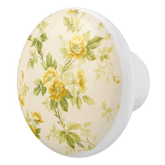 ゴールデンかわいらしイエローファームハウスフローラ セラミックノブ (右)