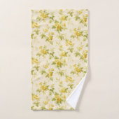 ゴールデンかわいらしイエローファームハウスフローラ バスタオルセット (ハンドタオル)