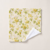 ゴールデンかわいらしイエローファームハウスフローラ バスタオルセット (ウォッシュタオル)