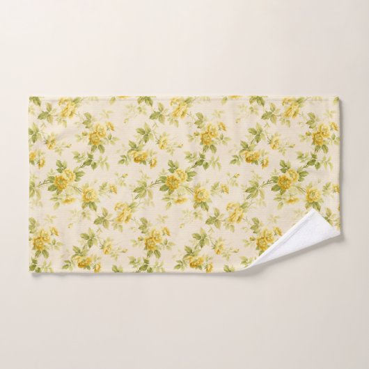 ゴールデンかわいらしイエローファームハウスフローラ バスタオルセット (ハンドタオル)