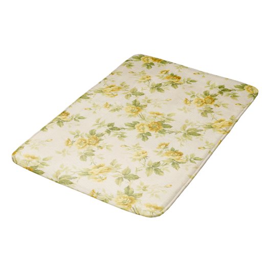 ゴールデンかわいらしイエローファームハウスフローラ バスマット (アングル)