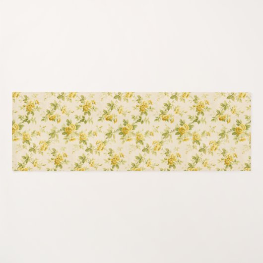 ゴールデンかわいらしイエローファームハウスフローラ ヨガマット (正面(横))