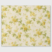 ゴールデンかわいらしイエローファームハウスフローラ ラッピングペーパー (フラット)
