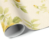 ゴールデンかわいらしイエローファームハウスフローラ ラッピングペーパー (ロールコーナー)