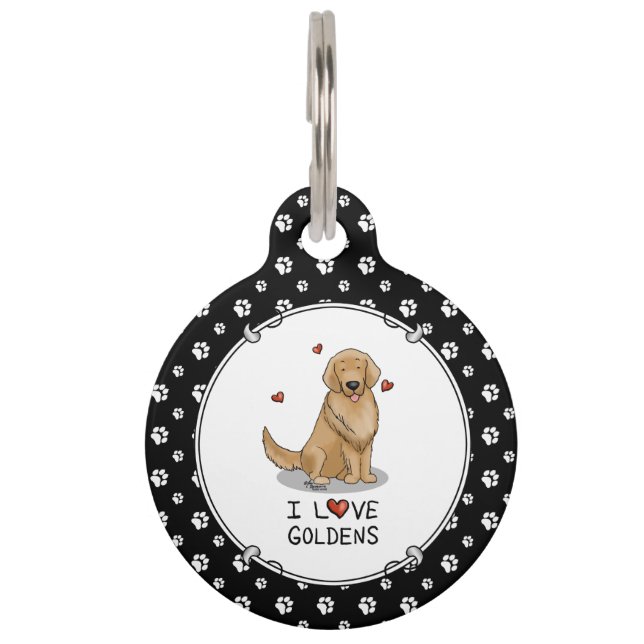 ゴールデンが大好き - ゴールデンレトリバーが大好き ペット　ネームタグ (正面)