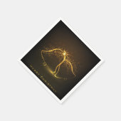 ゴールデンきらめくクリスマスベル紙ナプキンズ スタンダードカクテルナプキン (角)