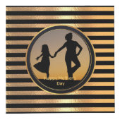 ゴールデンきらめくグリッターグラディエントハッピーマザーデイ フォトキューブ (正面)