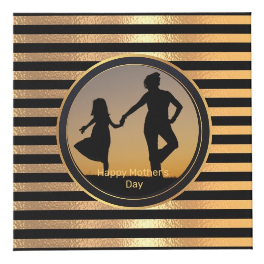 ゴールデンきらめくグリッターグラディエントハッピーマザーデイ フォトキューブ (正面)