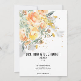 ゴールデンきらめくサンライズ結婚式招待状 案内状