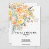 ゴールデンきらめくサンライズ結婚式招待状 案内状 (正面/裏面)