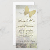 ゴールデンきらめくバタフライサンキューシンパニーカード サンキューカード (正面/裏面)