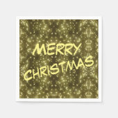 ゴールデンきらめくライツクリスマスペーパーナプキン スタンダードカクテルナプキン (正面)