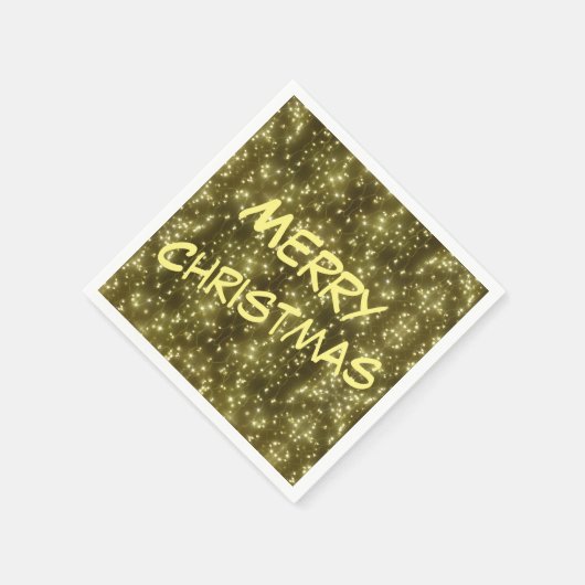 ゴールデンきらめくライツクリスマスペーパーナプキン スタンダードカクテルナプキン (角)