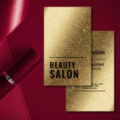 ゴールデンきらめくMETALICメイクアップアーティストと美しい 名刺