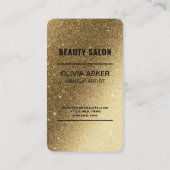 ゴールデンきらめくMETALICメイクアップアーティストと美しい 名刺 (裏面)