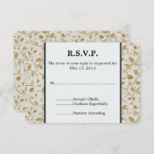 ゴールデンつる植物ウェディングRSVP 出欠カード (正面/裏面)