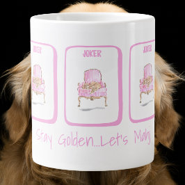 ゴールデンでいて...麻雀やろう Golden Retriever 麻雀 ジャンボコーヒーマグカップ