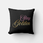 ゴールデンでいて Pink & Gold Script クッション (正面)