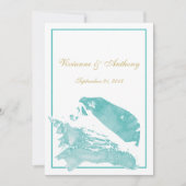 ゴールデンとアクアマリンシーシェル結婚ズ 招待状 (正面)