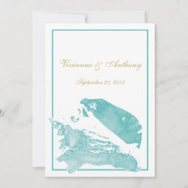ゴールデンとアクアマリンシーシェル結婚ズ 招待状