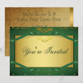 ゴールデンとグリーンパーティーのご招待 招待状 (正面/裏面)