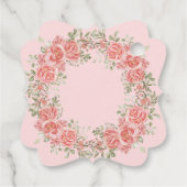 ゴールデンとピンクのフラワーボウ ベイビーシャワー サンクス フェイバータグ (裏面)