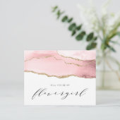 ゴールデンとフラッシュアゲート、あなたは私のフラワーガールになりますか インビテーションポストカード (スタンド正面)