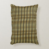 ゴールデンとブラックのエレガントストライプ アクセントクッション (正面(垂直))