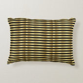 ゴールデンとブラックのエレガントストライプ アクセントクッション (裏面)