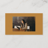 ゴールデンとブラックのフローラ写真フリーランスの女性 コーリングカード (裏面)