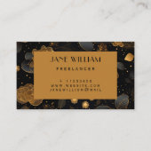 ゴールデンとブラックのフローラ写真フリーランスの女性 コーリングカード (正面)