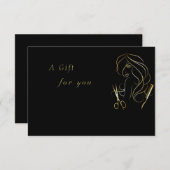 ゴールデンとブラック美しいサロンギフト証明書 (正面/裏面)