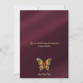 ゴールデンとブルゴーニュの結婚式招待状カード 招待状 (裏面)