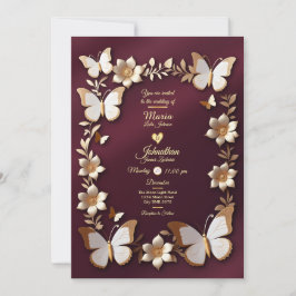 ゴールデンとブルゴーニュの結婚式招待状 招待状