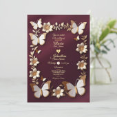 ゴールデンとブルゴーニュの結婚式招待状 招待状 (スタンド正面)