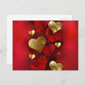 ゴールデンとレッドのバレンタイン シーズンポストカード (正面/裏面)