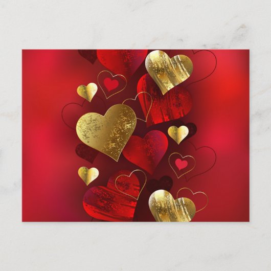 ゴールデンとレッドのバレンタイン シーズンポストカード (正面)