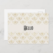 ゴールデンのまわりにパターンこんにちは ポストカード (正面/裏面)