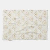 ゴールデンのまわりにパターン キッチンタオル (横)
