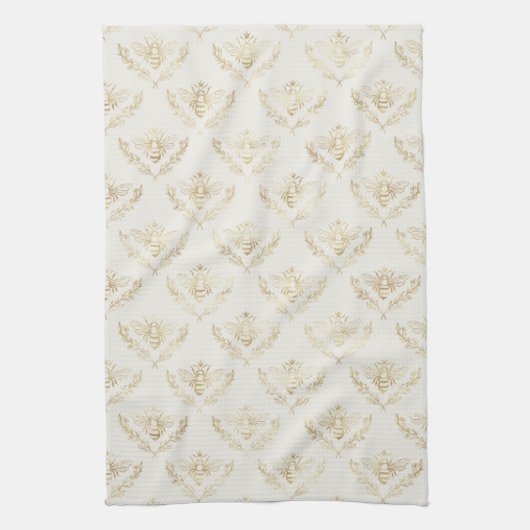 ゴールデンのまわりにパターン キッチンタオル (縦)