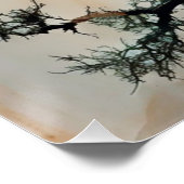 ゴールデンの太陽のギャルされた木材の二重露出 ポスター (コーナー)