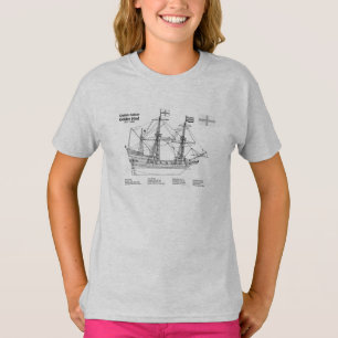 ゴールデンの後ろ – 船の設計図プランSD Tシャツ