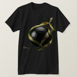 ゴールデンの渦巻き模様のサッカーボール(別名フットボールボール) Tシャツ