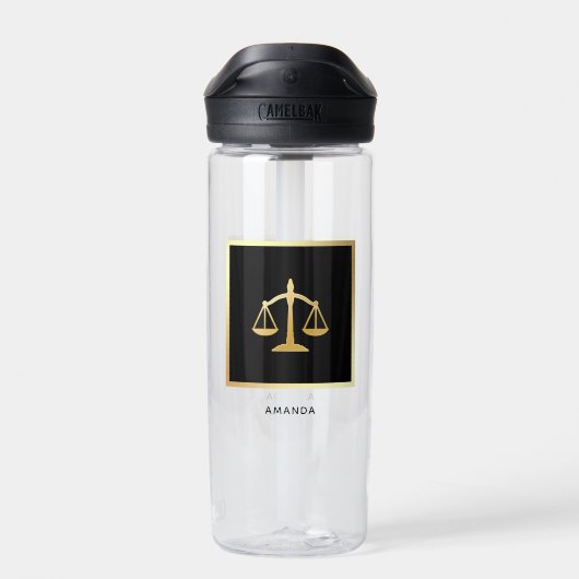 ゴールデンはかりで測オブジャスティスローテーマデザイン ウォーターボトル (背面)