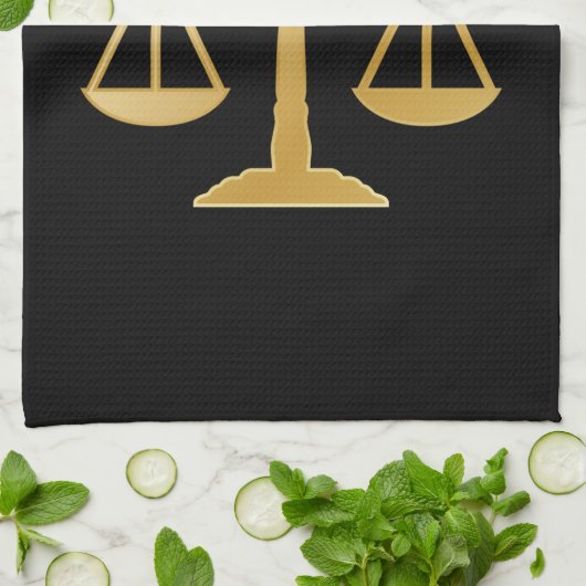 ゴールデンはかりで測オブジャスティスローテーマデザイン キッチンタオル (折り畳み)