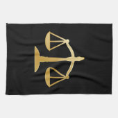 ゴールデンはかりで測オブジャスティスローテーマデザイン キッチンタオル (横)