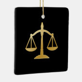 ゴールデンはかりで測オブジャスティスローテーマデザイン セラミックオーナメント (右)