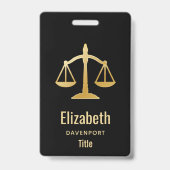 ゴールデンはかりで測オブジャスティスローテーマデザイン バッジ (Back)