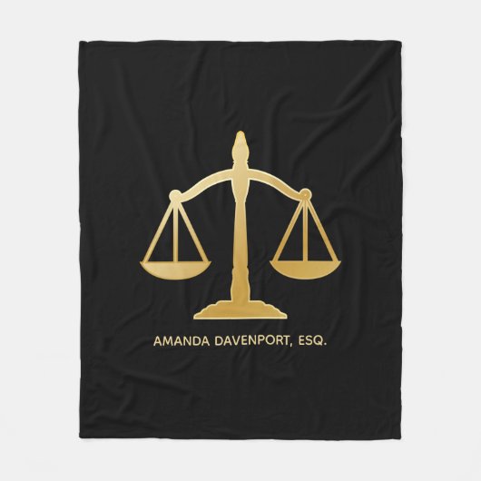 ゴールデンはかりで測オブジャスティスローテーマデザイン フリースブランケット (正面)