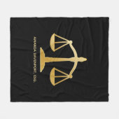 ゴールデンはかりで測オブジャスティスローテーマデザイン フリースブランケット (正面(横))